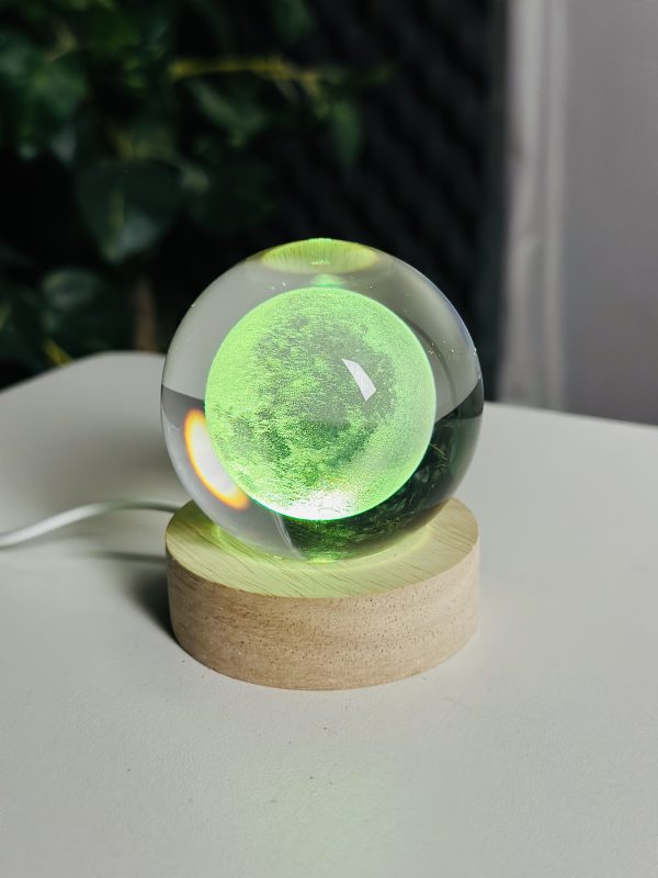 3D Color Changing LED Crystal Ball – Moon - Image 5