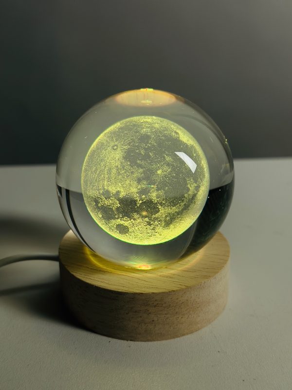 3D Color Changing LED Crystal Ball – Moon - Image 4