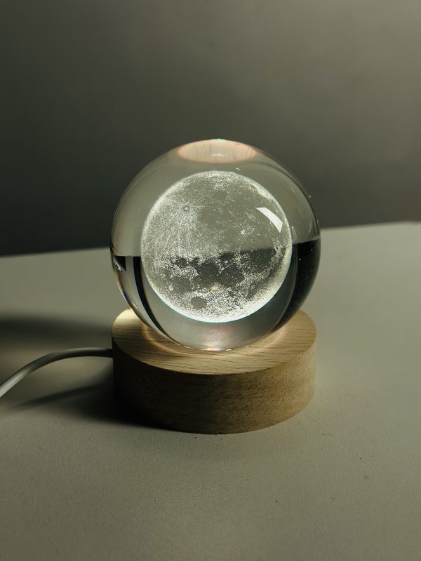 3D Color Changing LED Crystal Ball – Moon - Image 3