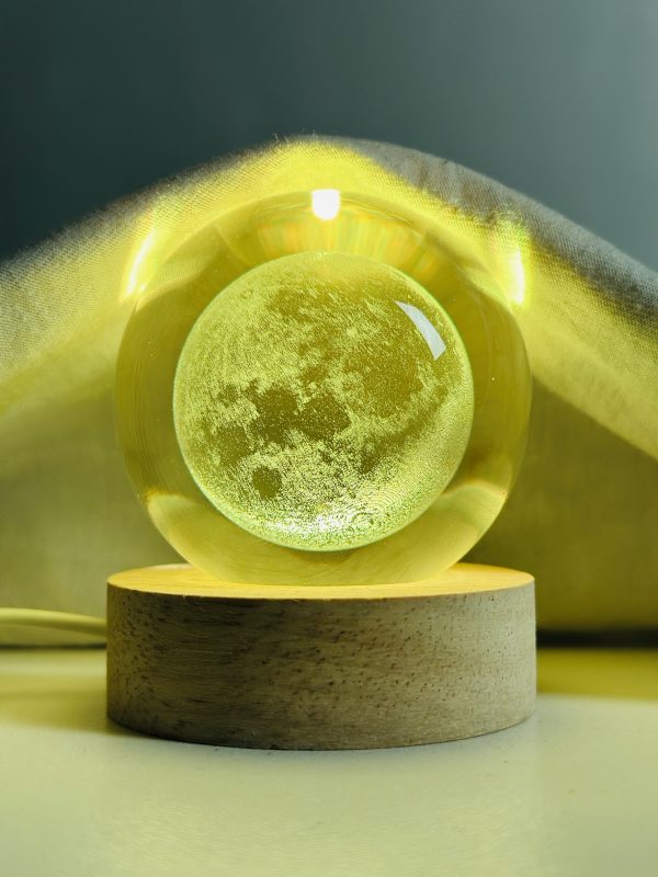 3D Color Changing LED Crystal Ball – Moon - Image 2