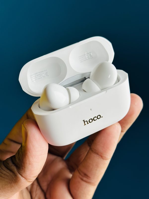 Hoco EW56 Plus ANC True Wireless Earphones – White Color - Image 3