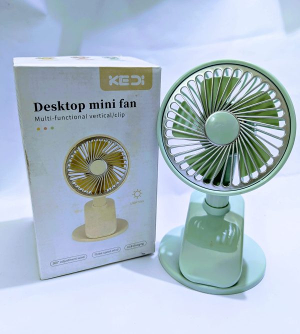 KEDI USB Small Handheld Rechargeable Clip Fan - Image 2